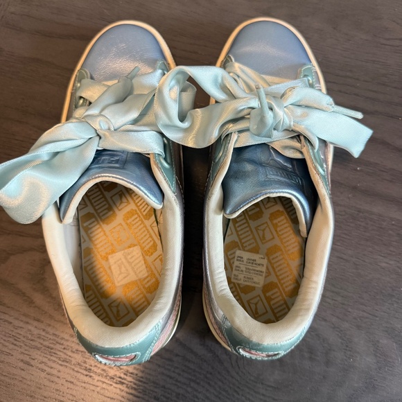 Puma Women’s Basket‎ Heart Bauble FM Sneakers Casual Silver Size 7,5 - Picture 9 of 11